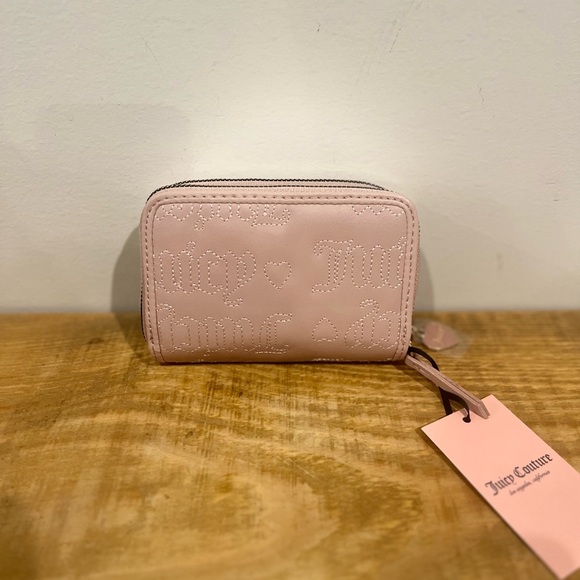 NWT Juicy couture Womens dusty blush pink double zip wallet -small - Picture 6 of 6